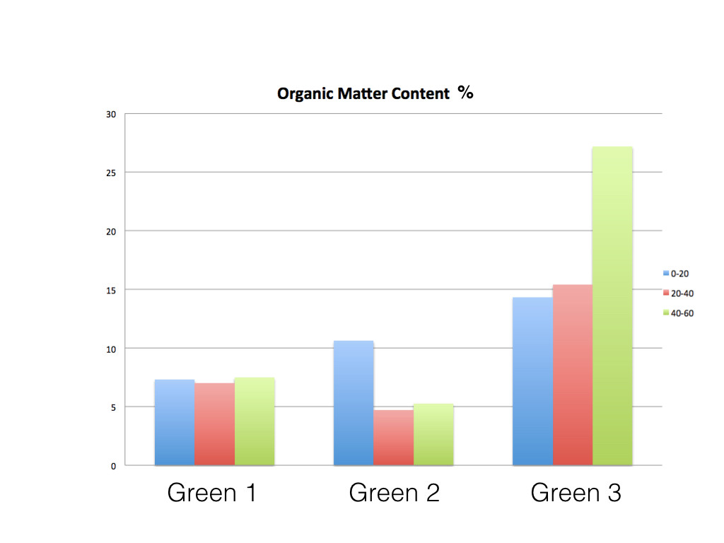 Bowls green performance and organic matter