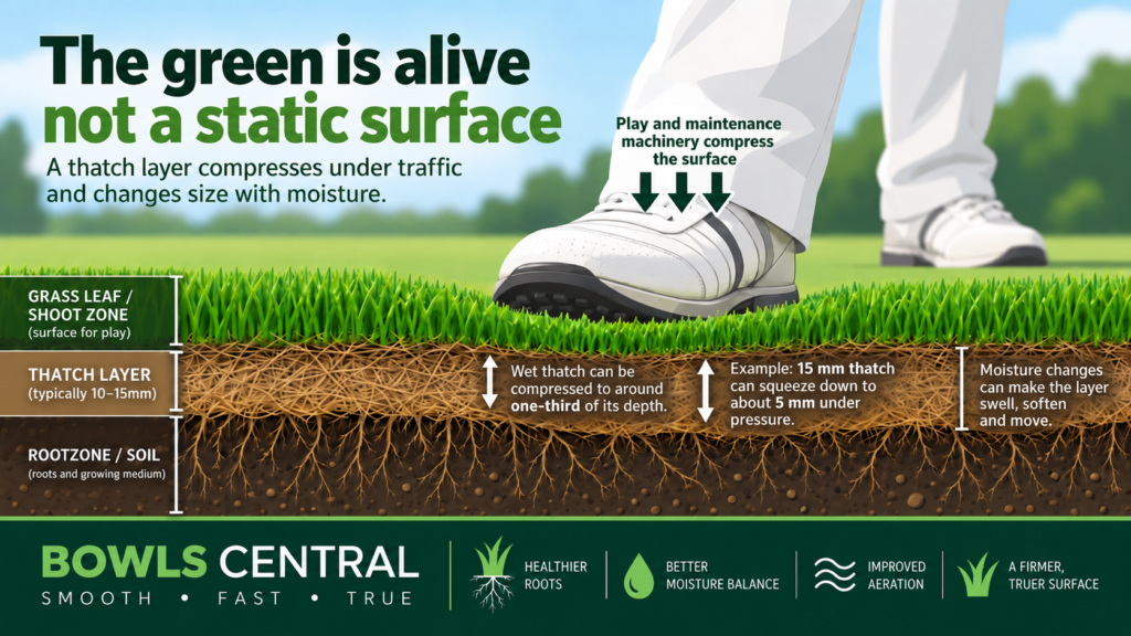The green is alive thatch layer discrepancies